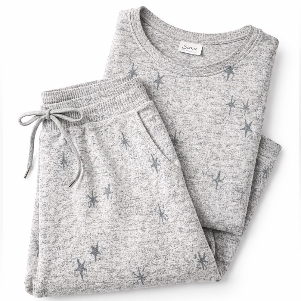 Soma Gray Star Pajama Set - Picture 1 of 3
